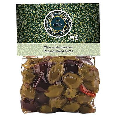 Antica Sicilia, Olive miste paesane in busta con olio EVO