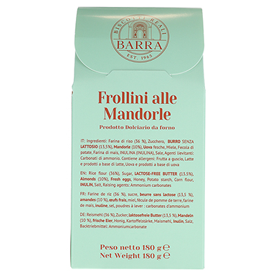 Mulin Barot,Frollino alle Mandorle Gluten Free