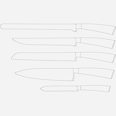 Berkel, Küchen-Messer Elegance Schwarz Chef 5 er Set