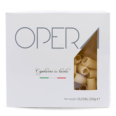 Opera, Rigatoni al bronzo Astuccio cubo, 100% grano Italiano