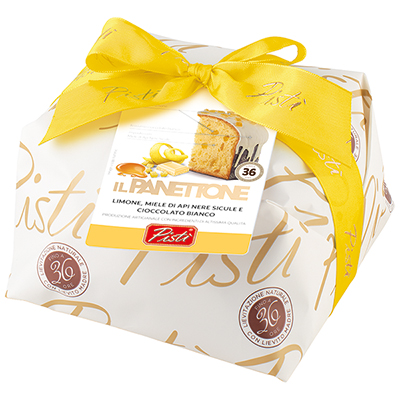 Pisti, Panettone Incarto con limone e miele di api nere