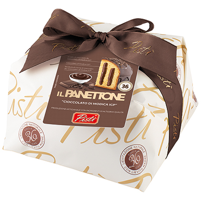 Pisti, Panettone Incarto farcito di crema al cioccolato con “Cioccolato di Modica IGP”