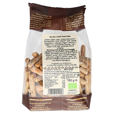 Ultner Brot, BIO Grissini Dinkel Käse 150g