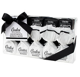 Cortesi, Tartufi Piemontesi dolci assorititi bianchi-neri,confezione trasparente (10 pezzi)