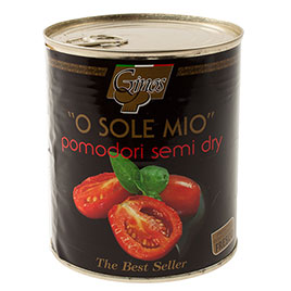 Ginos, Pomodorini Semidry italiani dal Fresco "O sole Mio" in olio girasole, etichetta nera