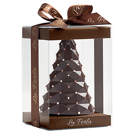 La Perla di Torino,Albero di Cioccolato Fondete con decorazioni di cioccolato