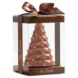 La Perla di Torino,Albero di Cioccolato al Latte con decorazioni di cioccolato