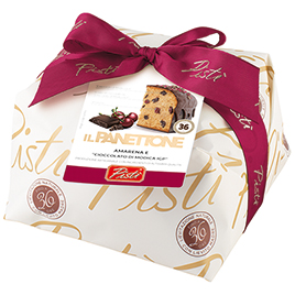 Pisti, Panettone Incarto con amarena e scaglie di “Cioccolato di Modica IGP”