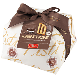 Pisti, Panettone Incarto farcito di crema al cioccolato con “Cioccolato di Modica IGP”